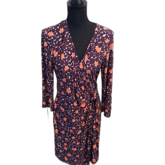 Donna Morgan Dresses & Skirts - Donna Morgan Size 10 Wrap Dress Faux Geo Print Stretch